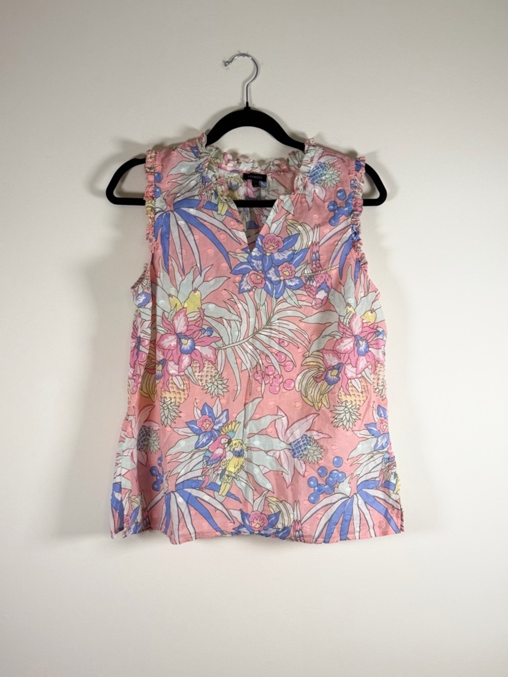 Talbots Pink Tropical Floral Sleeveless Top